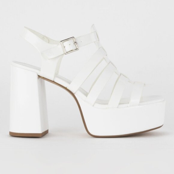 SODA Either White Platform Sandals Sz 10 - Picture 2 of 10